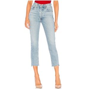 AGOLDE Riley High Rise Straight Crop Jeans - Zephyr